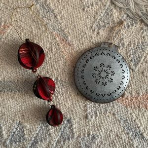 🐞 Set of 2 Rustic Christmas Ornaments